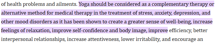 study on yoga