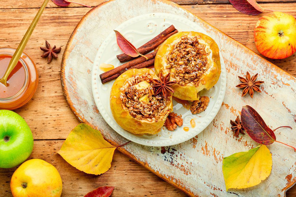 Baked Apple Recipe With Walnut Granola Filling 1