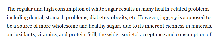 study in jaggery