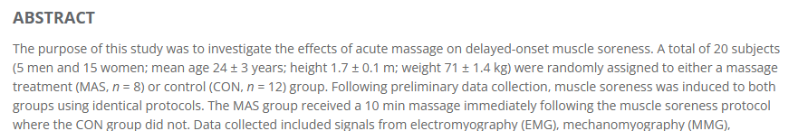 study on massage 